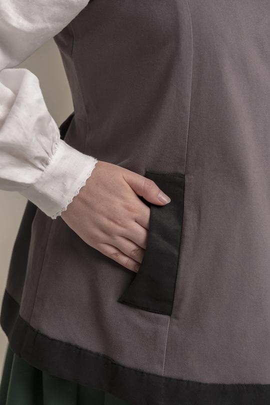 Керсетка сіра з чорним оздобленням