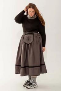 Спідниця сіра з чорним мереживом